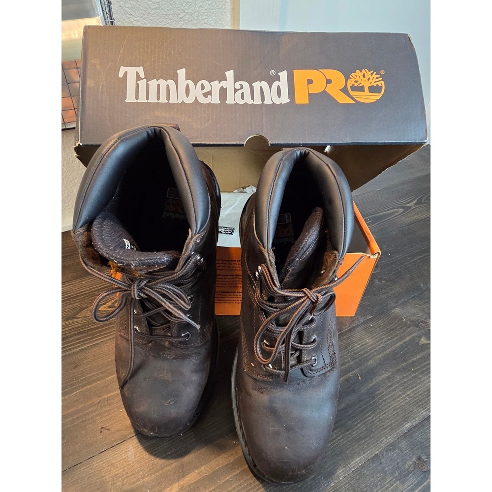 Timberland Pro Pit Boss 6 Inch‎ Steel-Toe Work Boot Brown Sz 11